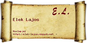 Elek Lajos névjegykártya
